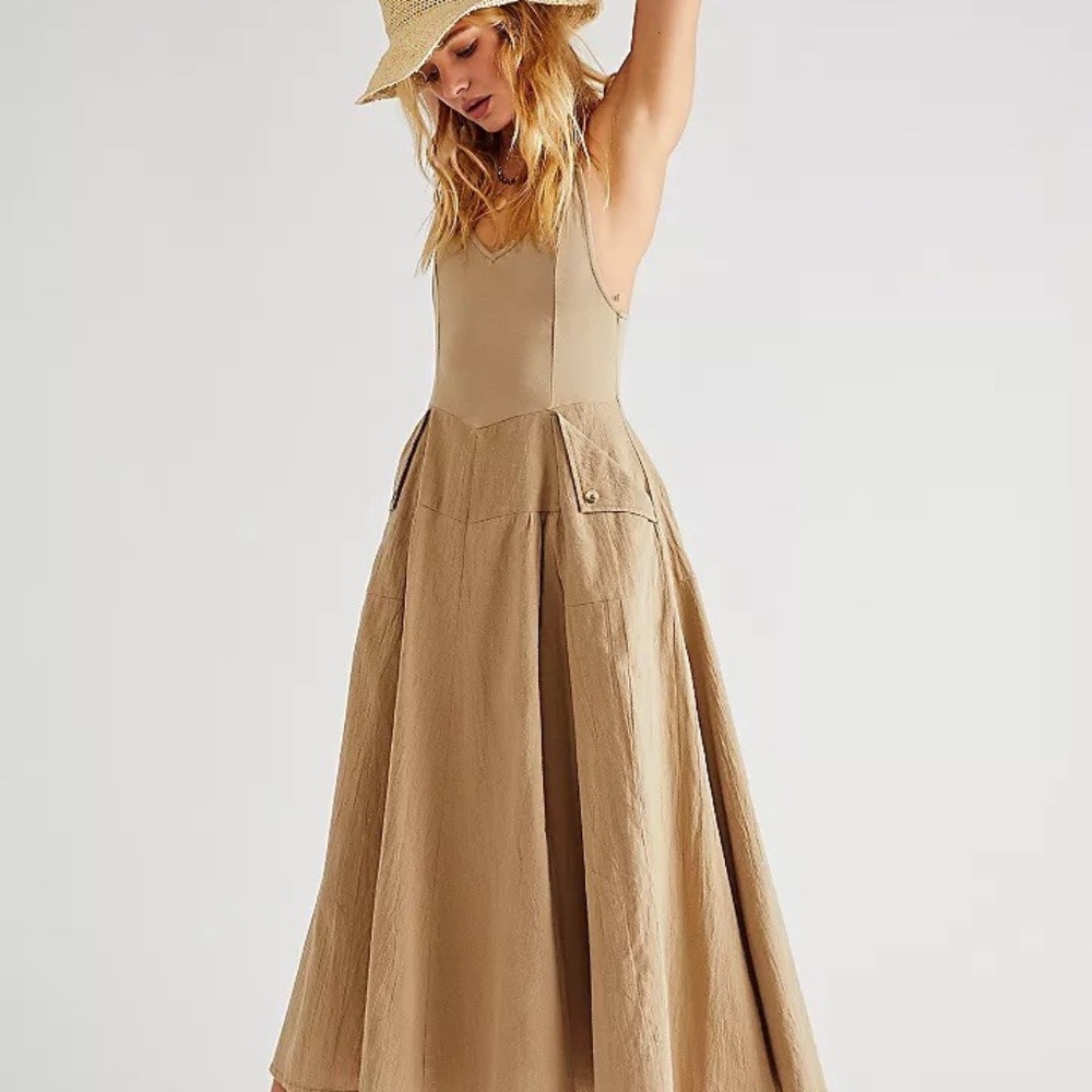 NWOT FREE PEOPLE Sz S SOLEDAD MIDI DRESS